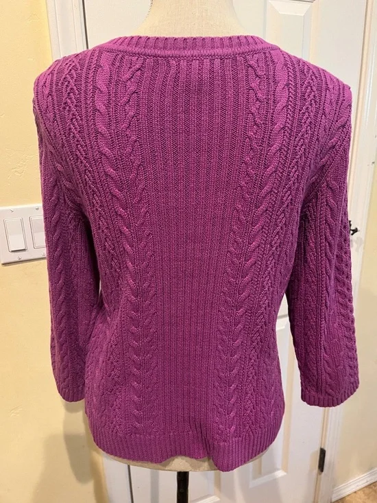 Tommy Hilfiger Women's Bright Purple Sweater - Picture 6 of 6